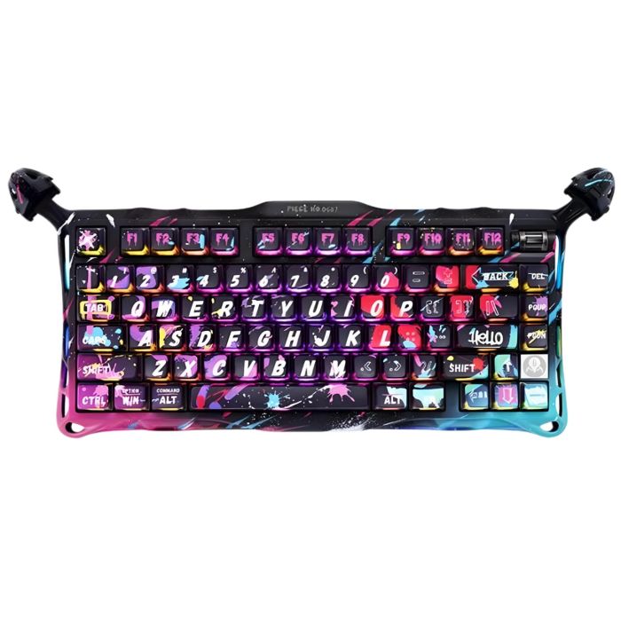 Клавиатура механическая GravaStar Mercury V75 Pro 80keys, Magnetic Jade Gaming, 8K, USB-A, RGB, Neon Graffiti