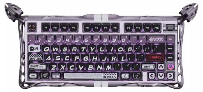 Клавиатура механическая GravaStar Mercury V75 Pro 80keys, Magnetic Jade Gaming, 8K, USB-A, RGB, Iron Purple