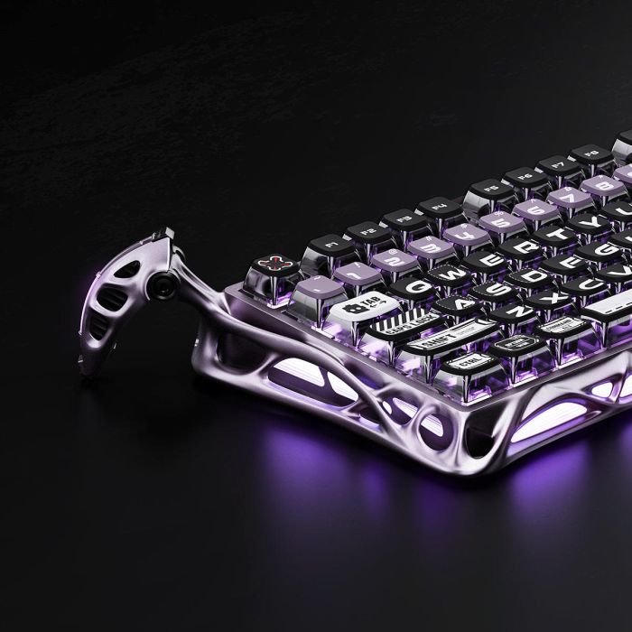 Клавиатура механическая GravaStar Mercury V75 Pro 80keys, Magnetic Jade Gaming, 8K, USB-A, RGB, Iron Purple