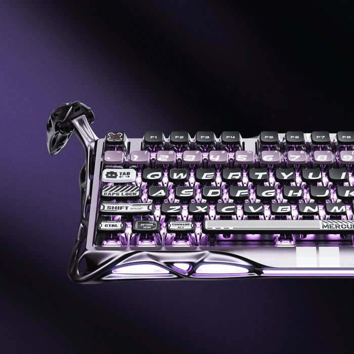 Клавиатура механическая GravaStar Mercury V75 Pro 80keys, Magnetic Jade Gaming, 8K, USB-A, RGB, Iron Purple