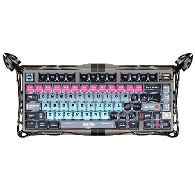 Клавиатура механическая GravaStar Mercury V75 Pro 80keys, Magnetic Jade Gaming, 8K, USB-A, RGB, Cyberpunk