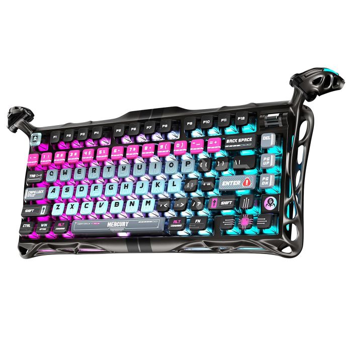 Клавиатура механическая GravaStar Mercury V75 Pro 80keys, Magnetic Jade Gaming, 8K, USB-A, RGB, Cyberpunk
