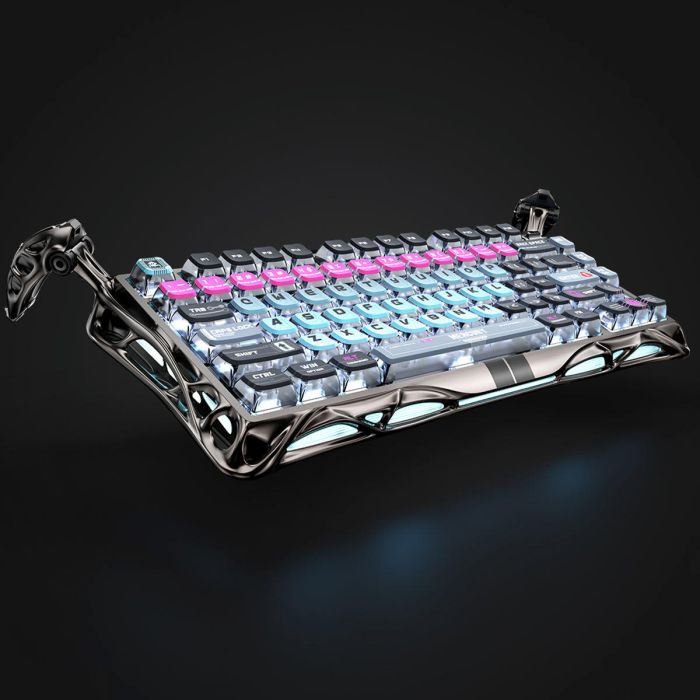 Клавиатура механическая GravaStar Mercury V75 Pro 80keys, Magnetic Jade Gaming, 8K, USB-A, RGB, Cyberpunk