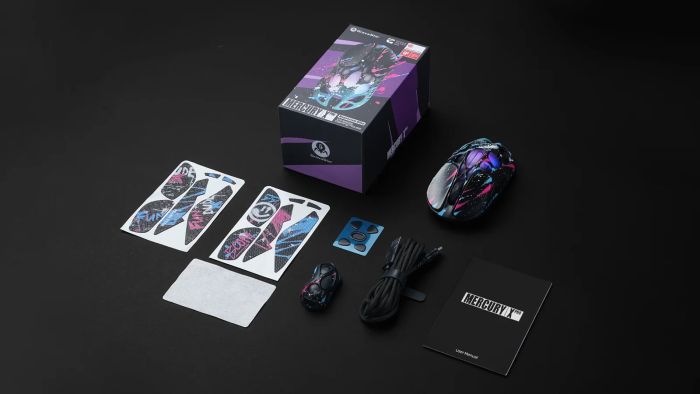 Мышь GravaStar Mercury X Pro, 8K, BT/WL/USB-A, RGB, Neon Graffiti