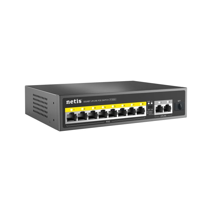 Коммутатор   8xFE PoE, 3xGE (2xUplink, 1xSFP), 120Вт, Неуправляемый Netis P110GH