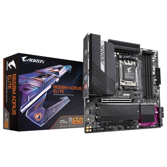 GIGABYTE Motherboard B650M AORUS ELITE sAM5 B650 4xDDR5 M.2 HDMI DP mATX