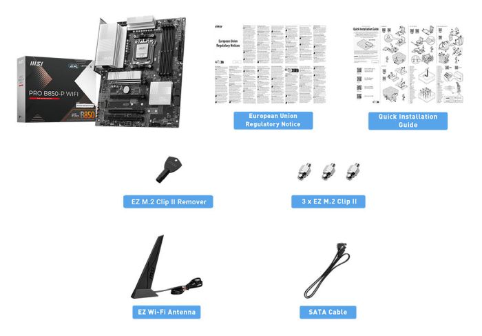 Материнcкая плата MSI PRO B850-P WIFI sAM5 B850 4xDDR5 M.2 HDMI WiFi BT ATX