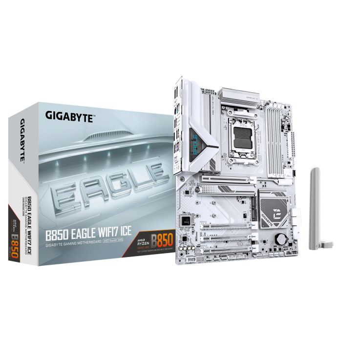 GIGABYTE Motherboard B850 EAGLE WF7 ICE sAM5 B850 4xDDR5 M.2 Wi-Fi BT HDMI DP ATX