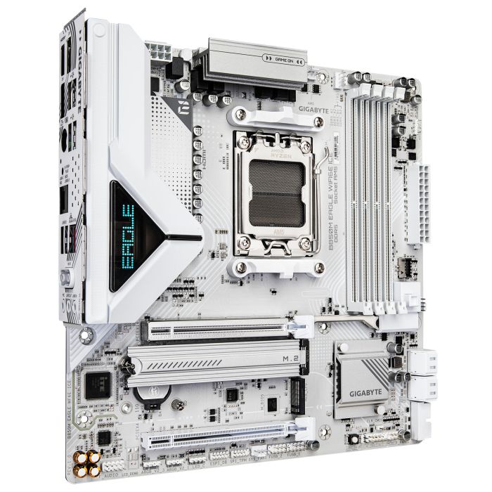 GIGABYTE Motherboard B850M EAGLE WF6E ICE sAM5 B850 4xDDR5 M.2 Wi-Fi BT HDMI DP mATX