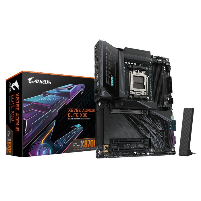 GIGABYTE Motherboard X870E A ELITE X3D sAM5 X870 4xDDR5 M.2 Wi-Fi BT HDMI DP ATX