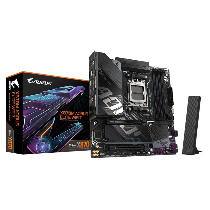 GIGABYTE Motherboard X870M A ELITE WF7 sAM5 X870 4xDDR5 M.2 Wi-Fi BT HDMI DP mATX