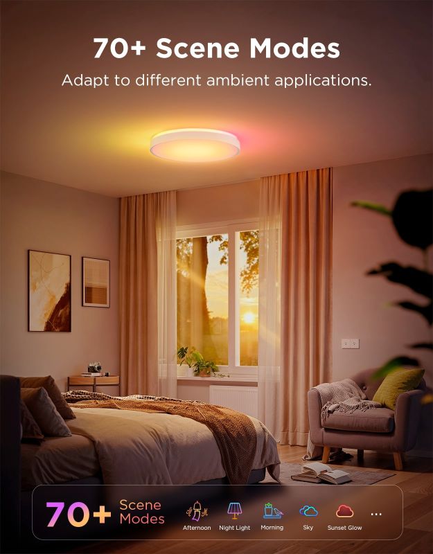 Потолочний світильник Govee 38cm Smart Ceiling Light Pro, RGBICWW, WI-FI/Bluetooth, білий