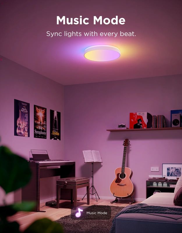 Потолочний світильник Govee 38cm Smart Ceiling Light Pro, RGBICWW, WI-FI/Bluetooth, білий