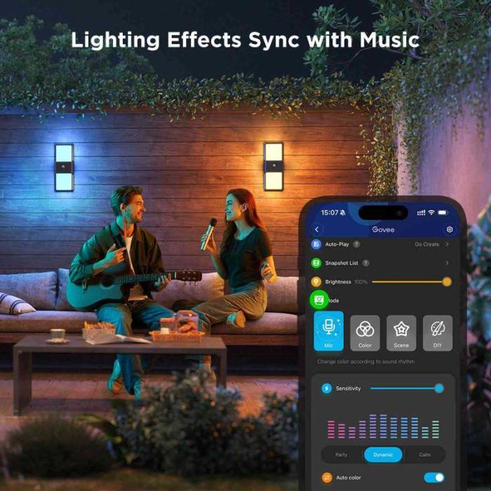 Світильник Govee H7078 Smart Outdoor Wall light, RGBICWW, IP65, WI-FI/Bluetooth, білий