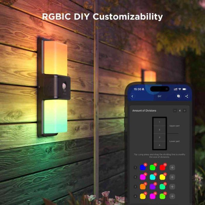 Світильник Govee H7078 Smart Outdoor Wall light, RGBICWW, IP65, WI-FI/Bluetooth, білий