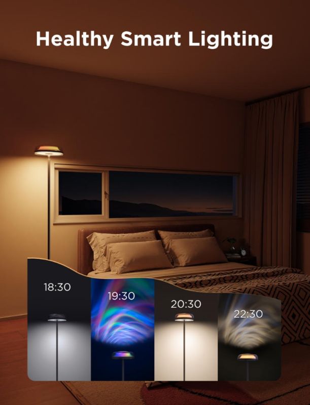 Govee H60B0 Uplighter Floor Lamp, 1000Lm, RGBWW+RGBIC+WW, WI-FI/Bluetooth, чорний