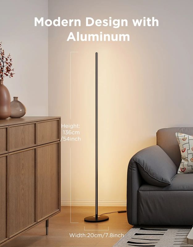Торшер умный Govee H8076 Govee Floor Lamp lite, 1000Lm, RGBWW+RGBIC+WW, WI-FI/Bluetooth, чорний
