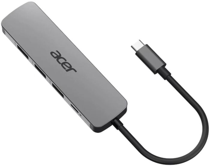 Хаб Acer 5in1 USB-С > 3xUSB-A3.0/HDMI/USB-C, 0.15м, сірий
