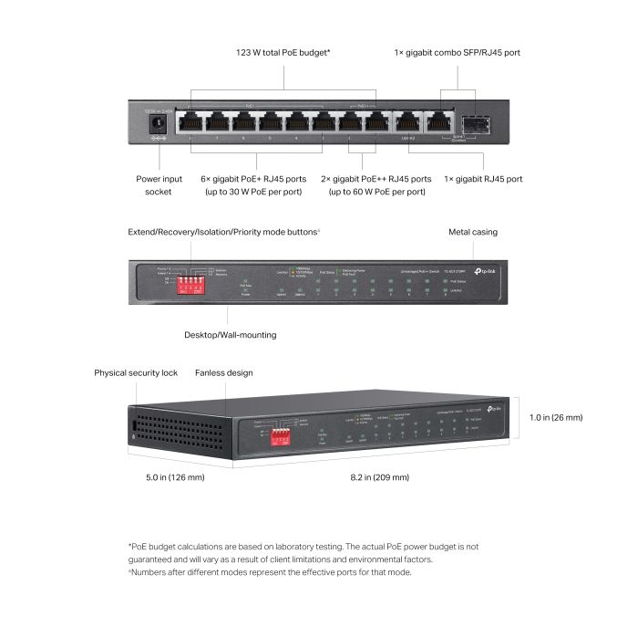 TP-LINK Switch  10xGE (PoE), 1xSFP, 123W, Unmanageable TP-Link TL-SG1210PP
