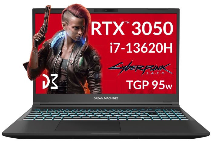 Dream Machines Notebook RG3050-15 15.6FHD IPS, Intel i7-13620H, 32GB, F1TB, NVD3050-4, DOS, black