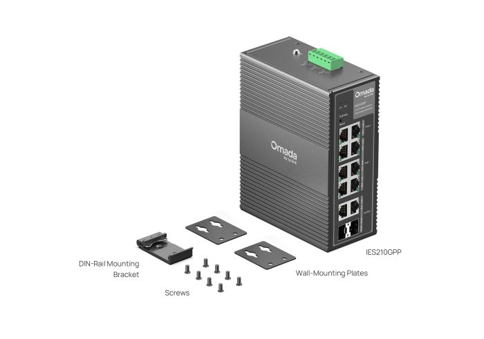 Промисловий комутатор TP-LINK  8xGE (PoE), 120W, 2xGE/SFP, WebSmart TP-Link IES210GPP