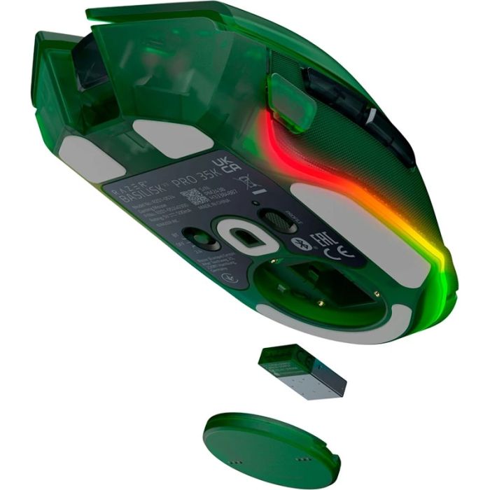 Razer Mouse Basilisk V3 Pro 35K, RGB, USB-A/WL/BT, Phantom Green Ed.