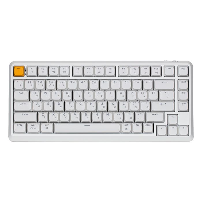 Mechanical keyboard Keychron J1 82Key, K pro Red, WL/BT/USB-A, QMK, Hot-swap, EN/UKR, RGB, white