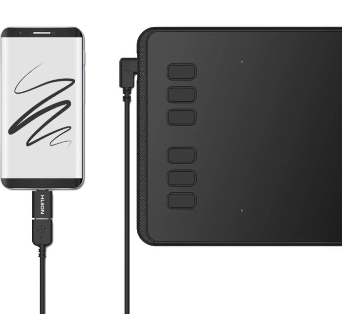 Graphical tablet 6.3"x3.9" , microUSB, black Huion H640P