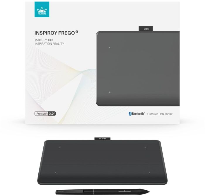 Huion Graphical tablet 6.3"x3,9" Inspiroy Frego S, BT, USB-C, black