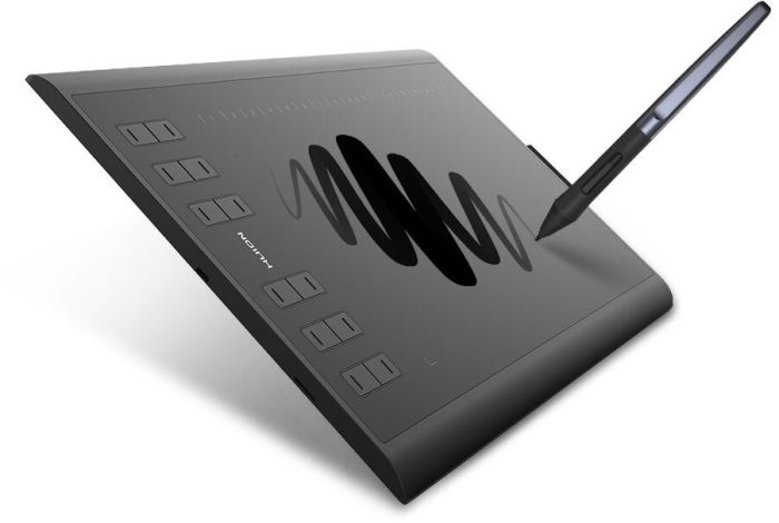 Graphical tablet 10"x6.2" , MicroUSB, black Huion H1060P