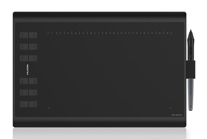 Graphical tablet 10"x6.2" , MicroUSB, black Huion H1060P