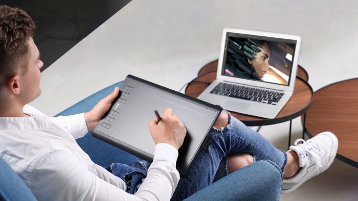 Graphical tablet 10"x6.2" , MicroUSB, black Huion H1060P