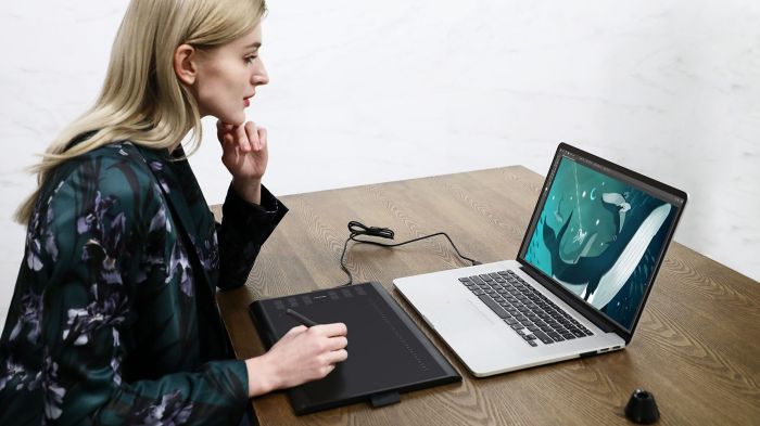 Graphical tablet 10"x6.2" , MicroUSB, black Huion H1060P