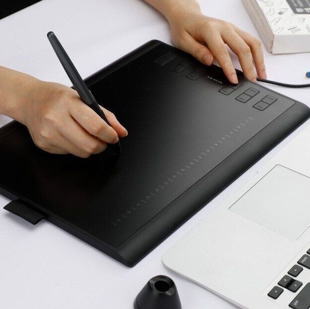 Graphical tablet 10"x6.2" , MicroUSB, black Huion H1060P