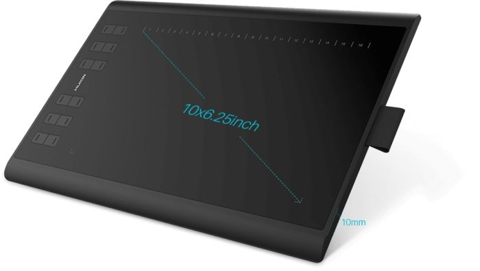Graphical tablet 10"x6.2" , MicroUSB, black Huion H1060P