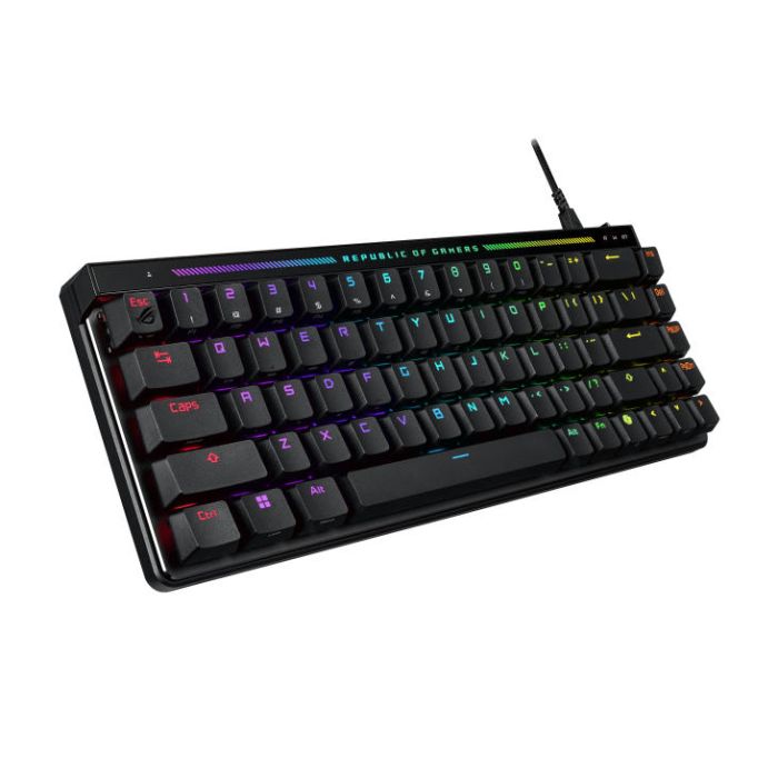 ASUS Keyboard mechanical ROG Falchion Ace HFX, 68key, HFX Magnetic Switches, USB-A, EN/UK, RGB, black