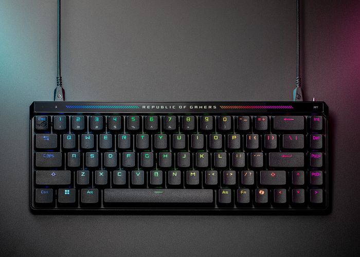 ASUS Keyboard mechanical ROG Falchion Ace HFX, 68key, HFX Magnetic Switches, USB-A, EN/UK, RGB, black