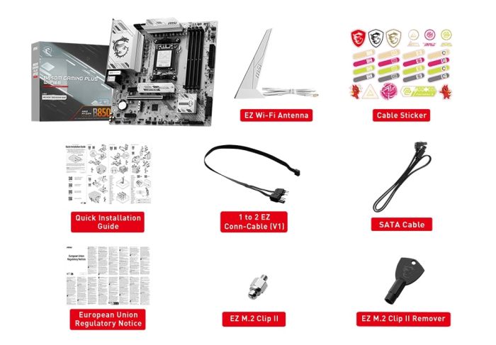 Материнcкая плата MSI B850M GAMING PLUS WIFI6E sAM5 B850 4xDDR5 M.2 HDMI DP WiFi BT mATX