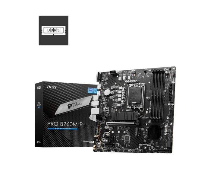Материнcкая плата MSI PRO B760M-P s1700 B760 4xDDR5 HDMI DP D-Sub mATX