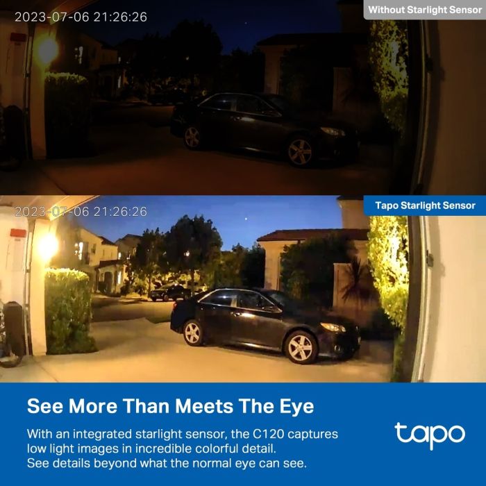 IP-Камера TP-LINK Tapo Tapo C120 2K N300 microSD motion detection