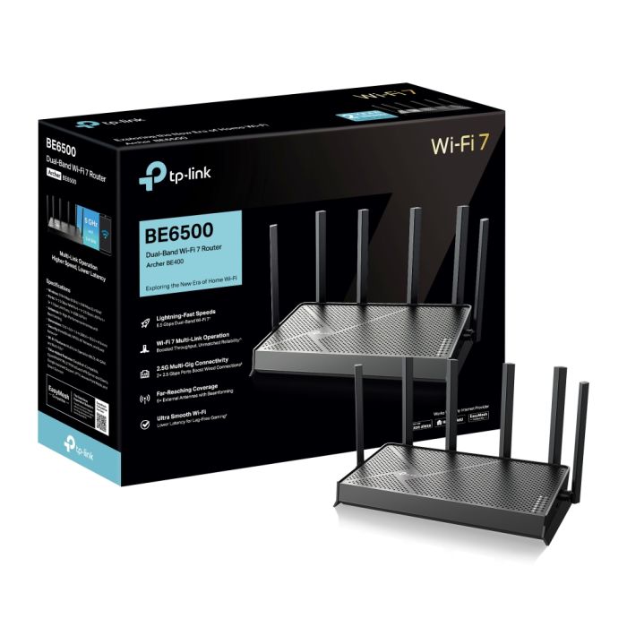 TP-LINK Router Archer BE400 BE6500, 3xGE LAN, 1x2.5GE LAN, 1x2.5GE WAN, 1xUSB3.0 MESH