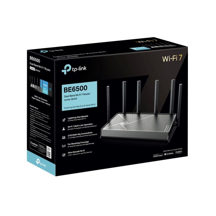 TP-LINK Router Archer BE400 BE6500, 3xGE LAN, 1x2.5GE LAN, 1x2.5GE WAN, 1xUSB3.0 MESH