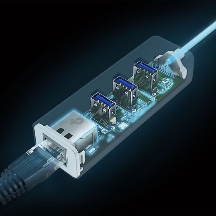 Мережевий адаптер TP-LINK UE330С 1xGE, 3xUSB3.0, USB-С