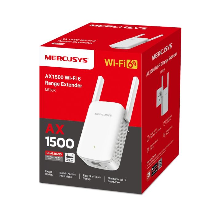Расширитель покрытия WiFi MERCUSYS  AX1500, 1хGE LAN Mercusys ME60X
