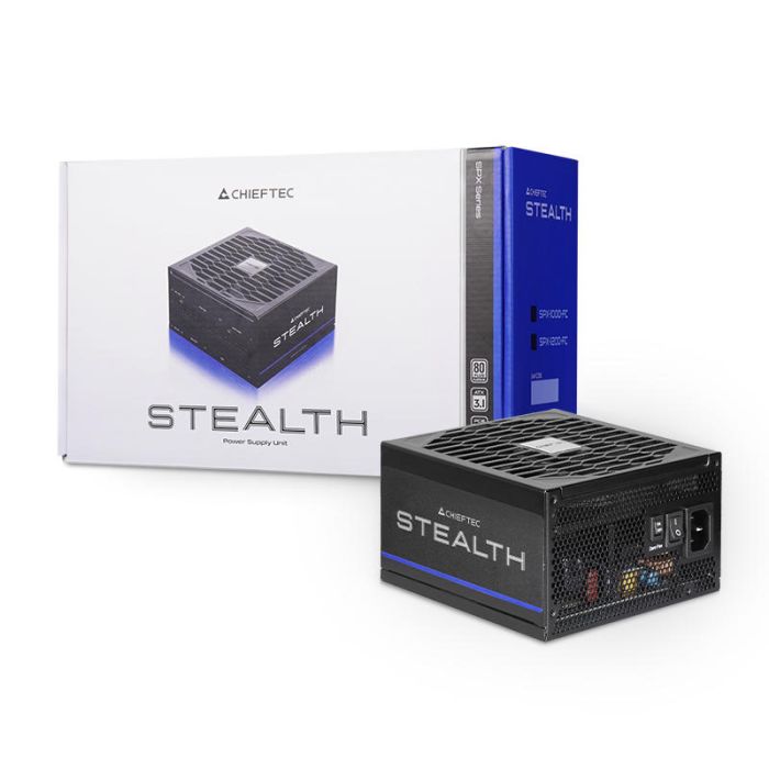 CHIEFTEC PSU Stealth (1000W), >92%, 80+ Platinum, 135mm FDB, 1xMB 24pin(20+4), 2xCPU 8pin(4+4), 2xMolex, 10xSATA, 3xPCIe 8pin(6+2), 1xPCIe GEN5 16pin, Fully Modular