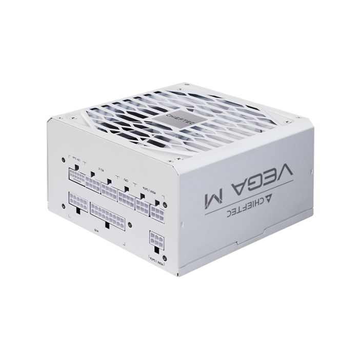 Блок живлення CHIEFTEC Vega M  (850W), >90%, 80+ Gold, 135мм FDB, 1xMB 24pin(20+4), 2xCPU 8pin(4+4), 3xMolex, 6xSATA, 4xPCIe 8pin(6+2), 1xPCIe GEN5 16pin, Fully Modular, White