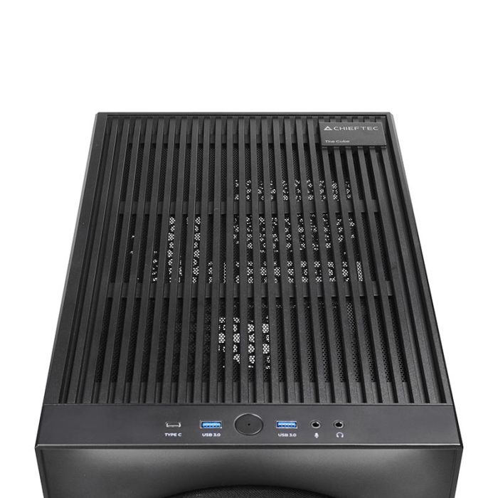 Корпус CHIEFTEC The Cube CI-03B, без БЖ, 2xUSB3.0, 1xUSB3.2 Gen2 Type-C, 1x200мм HDB, VGA 335мм, LCS ready, mATX, чорний