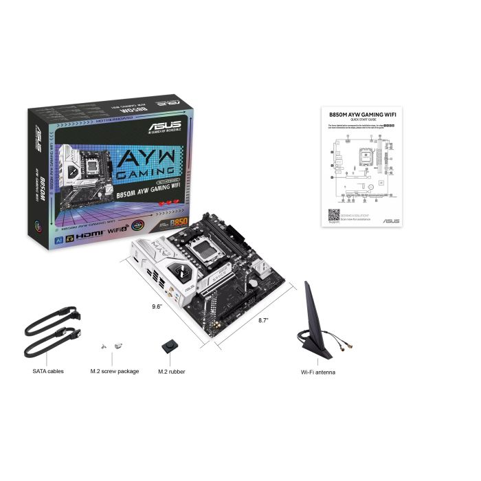 Материнcкая плата ASUS B850M AYW GAMING WIFI sAM5 B850 2xDDR5 M.2 HDMI Wi-Fi BT mATX