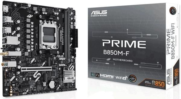 Материнcкая плата ASUS PRIME B850M-F sAM5 B850 2xDDR5 M.2 HDMI Wi-Fi BT mATX