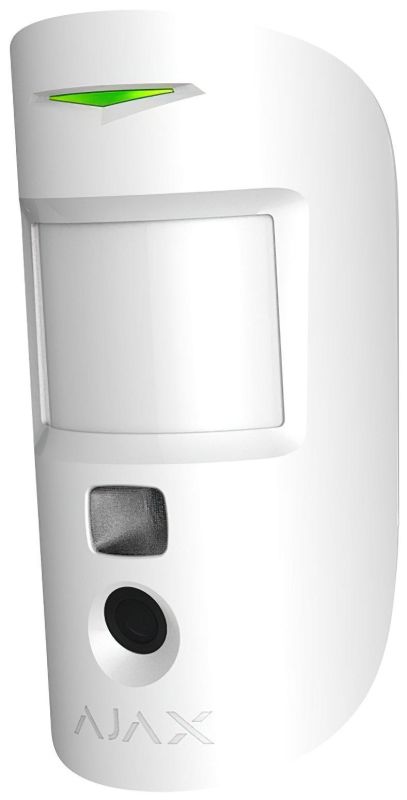 Бездротовий датчик руху з камерою, з покращеною фотофіксацією та фото по запиту Ajax HDR MotionCam PhOD, Jeweller, білий